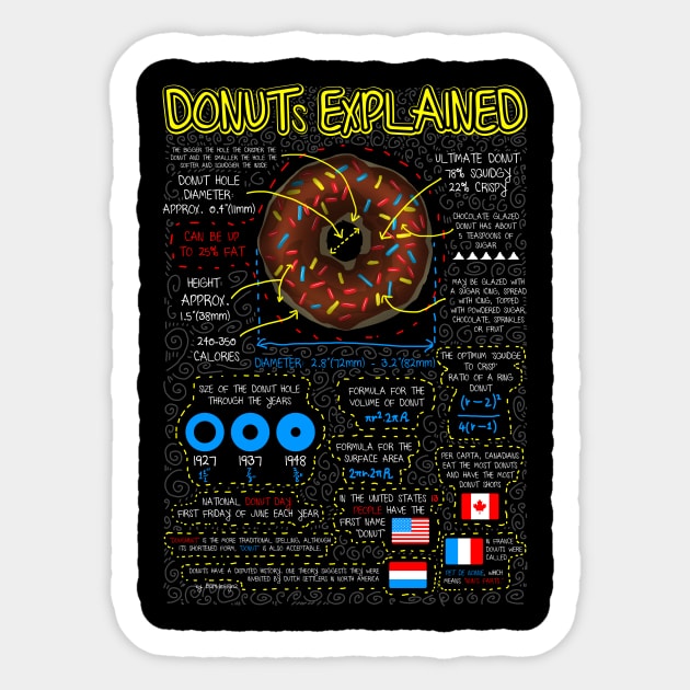 Donuts explained Sticker by Bomdesignz